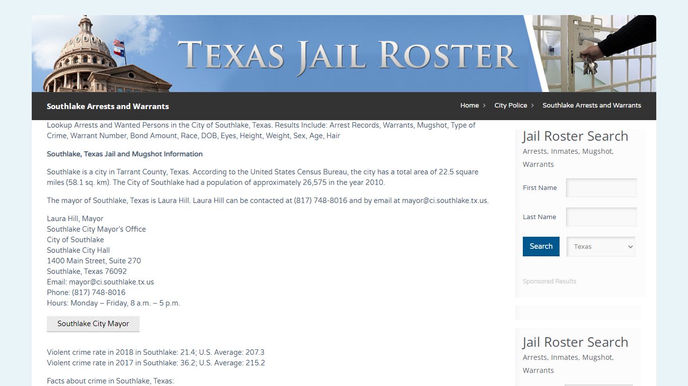 Southlake Arrests and Warrants | Jail Roster Search