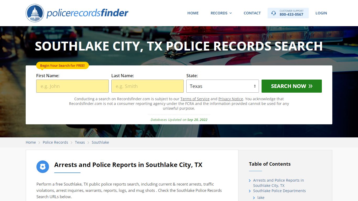 SOUTHLAKE CITY, TX POLICE RECORDS SEARCH - RecordsFinder