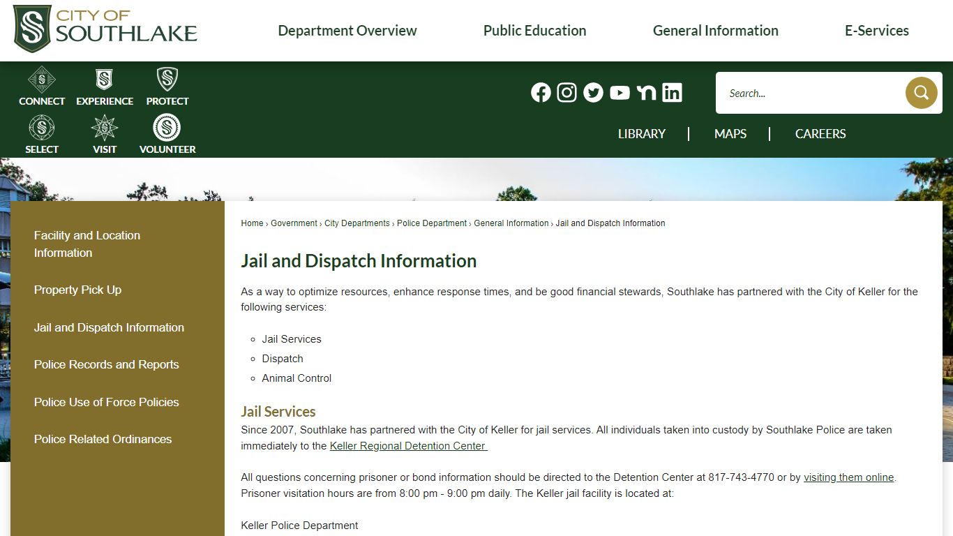 Jail and Dispatch Information | Southlake, TX - Official Website